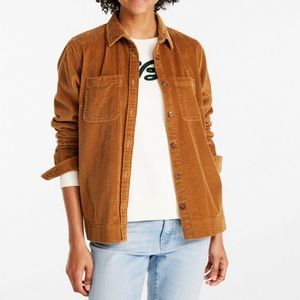 NWT L.L.Bean Women's Comfort Corduroy Relaxed Shirt in Saddle size M